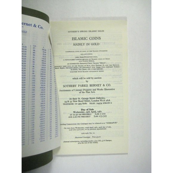 Sotheby's Islamic Gold Coins Catalogue Catalog 1981 London Numismatic PPB Spring - Picture 4 of 8